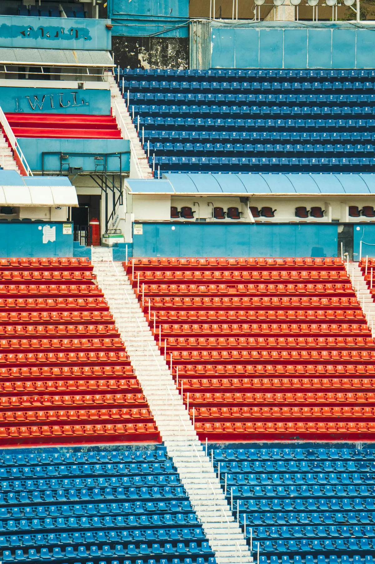Stadium seating inside a sports venue