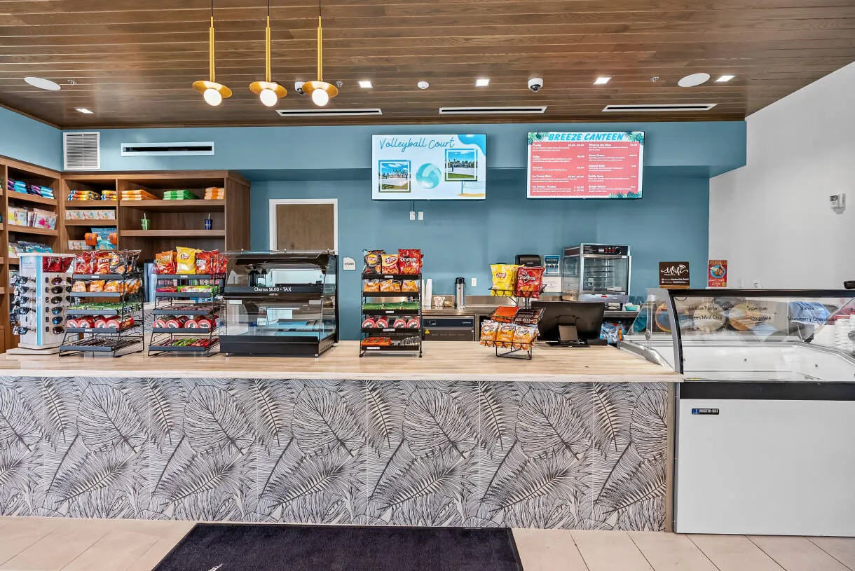 Cafe and grab-and-go counter at the Reef Club