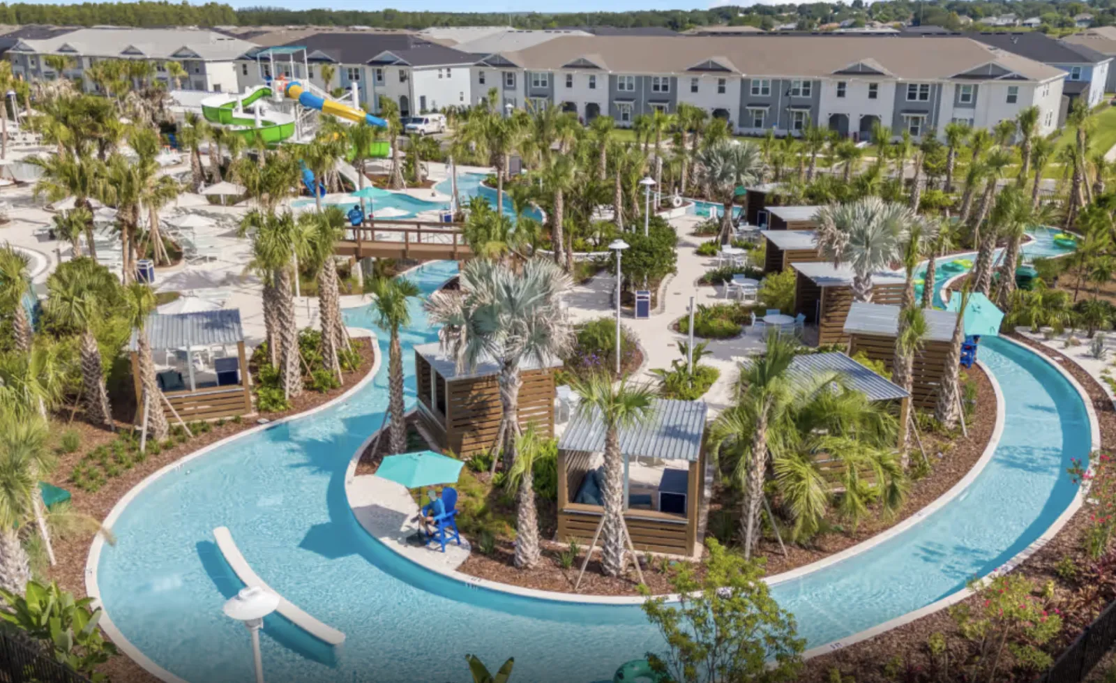 Aerial view of the lazy river at Windsor Cay Resort