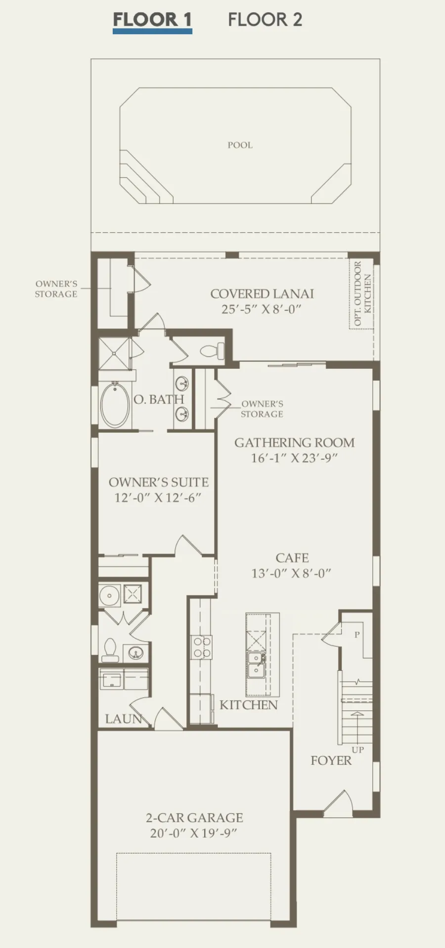 Hideaway Floor 1 layout, 6 bedrooms, 4.5 to 6 baths