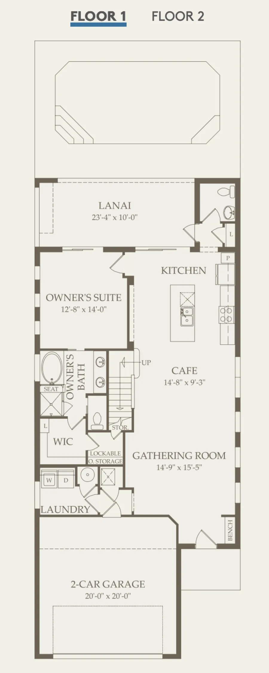 Lakeshore Floor 1 layout, 5 bedrooms, 5.5 baths